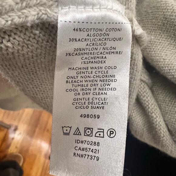 Ann Taylor Size Medium Beige‎ Long Sleeve Cardigan Cotton Mix - Picture 6 of 7